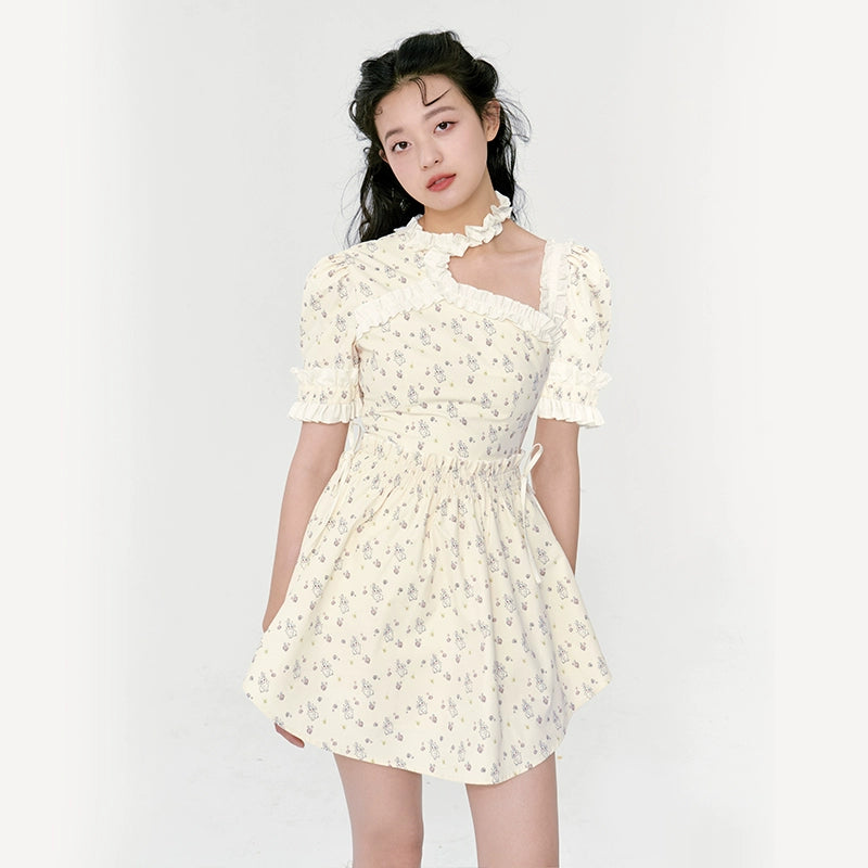 Rabbit Design Bubble Sleeve Dress