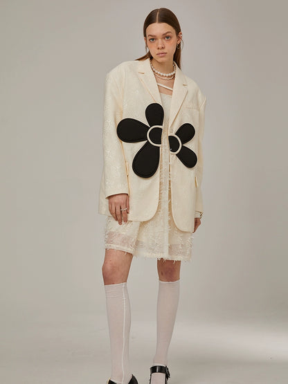 Spring Elegance - 3D Flower Suit Coat