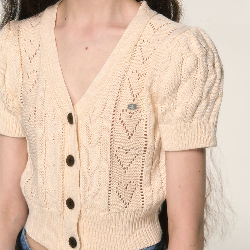 Sen Hollowed Knit Cardigan