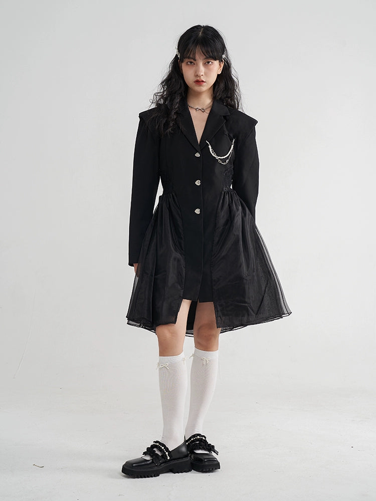 Black Spring Suit Dress