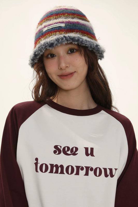 Raglan Sleeves Letter Print T-Shirt