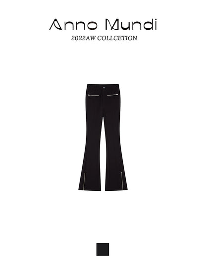 Zipper Decorative Bell Pants