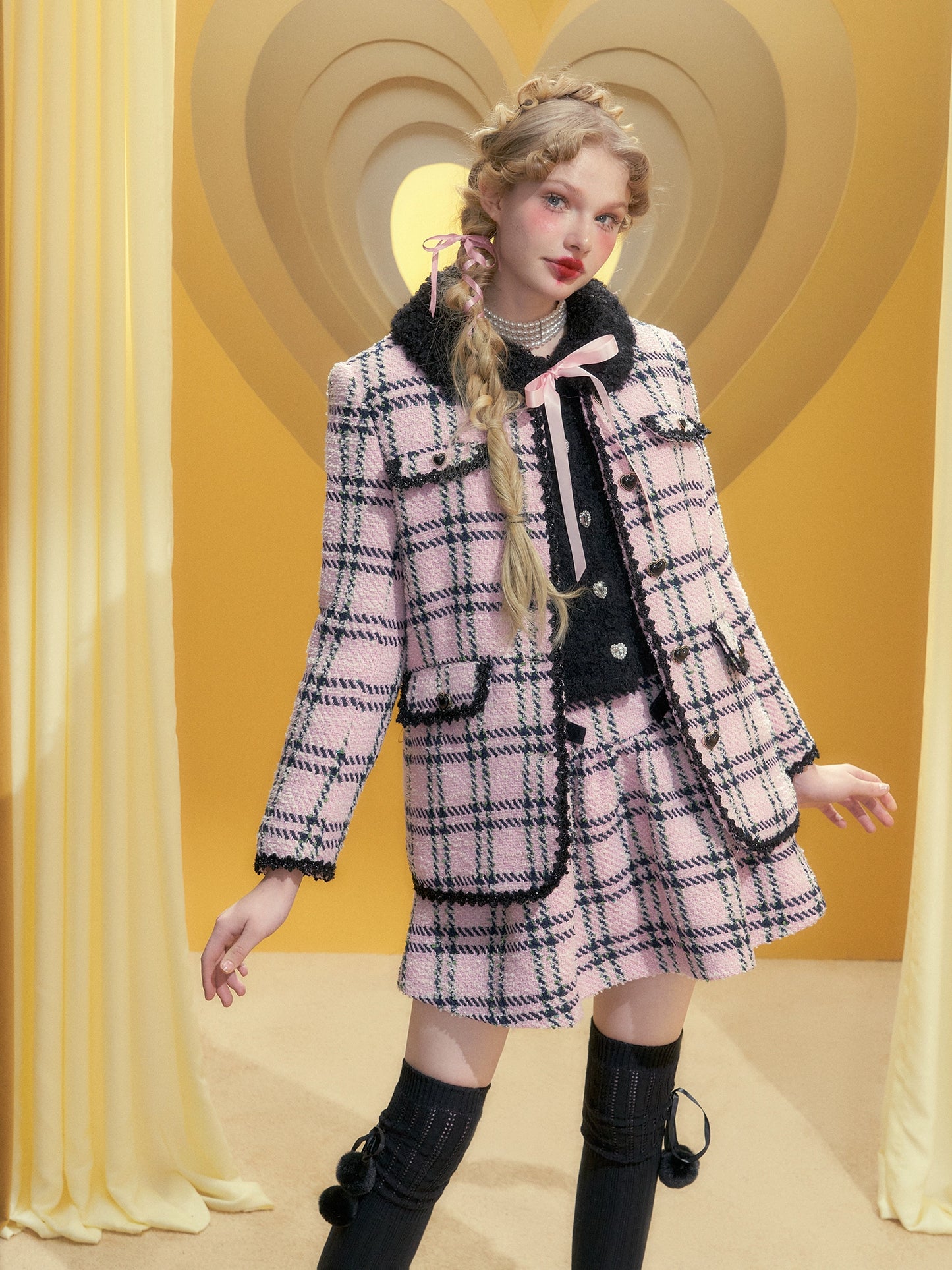 Pink Plaid Academy Set