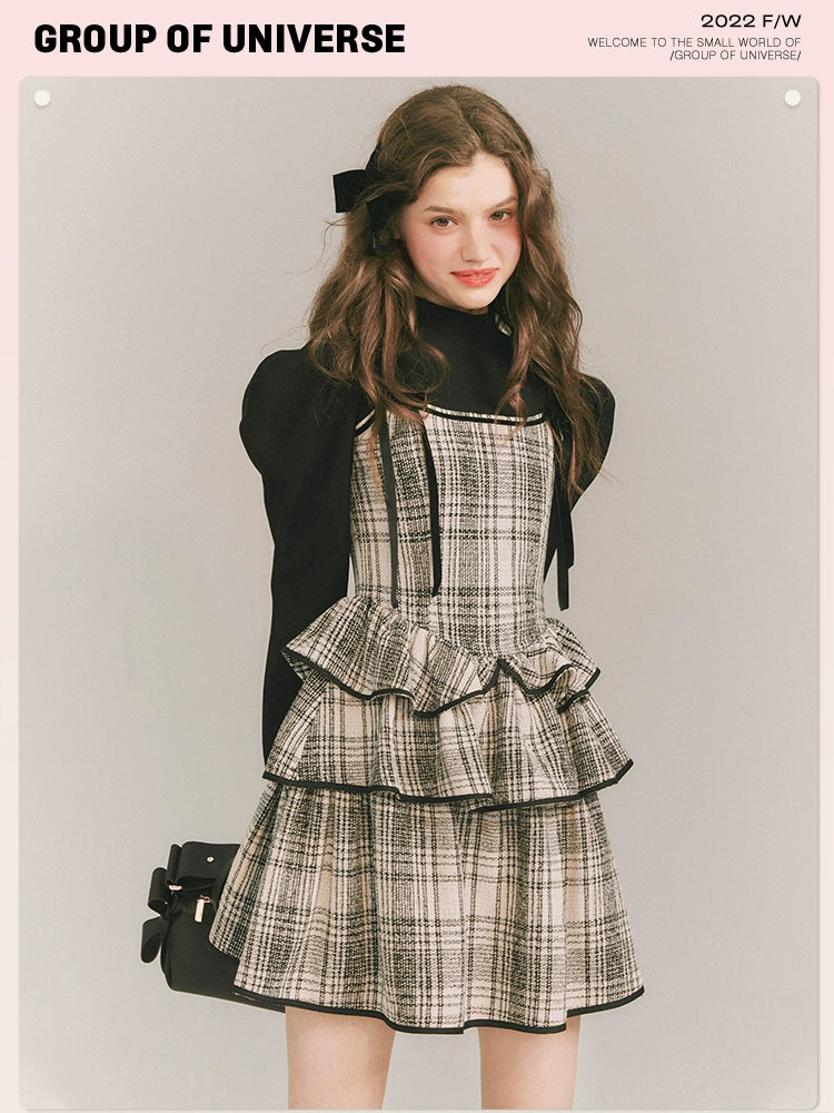 Juniper Plaid - Two-Piece Illusion Dress