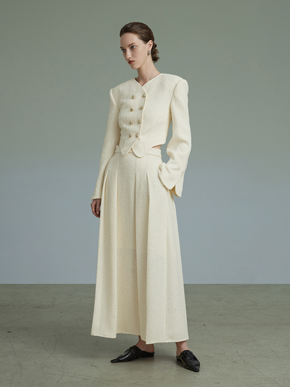 Court Style White Fragrant Coat