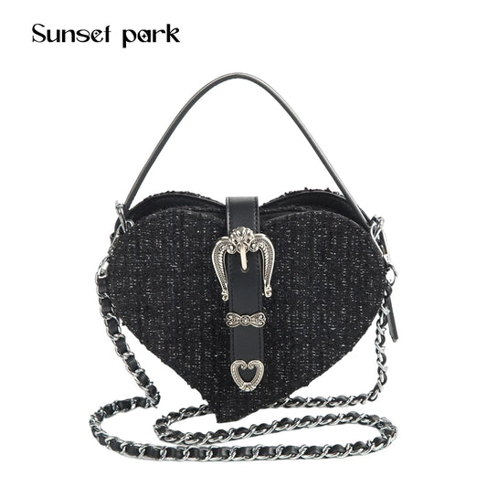 Black Pink Love Girl Handbag