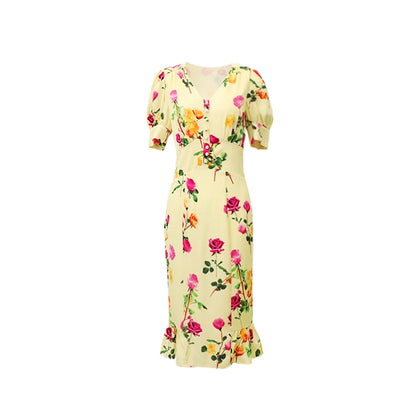 Rose Garden Silk High-End Dress