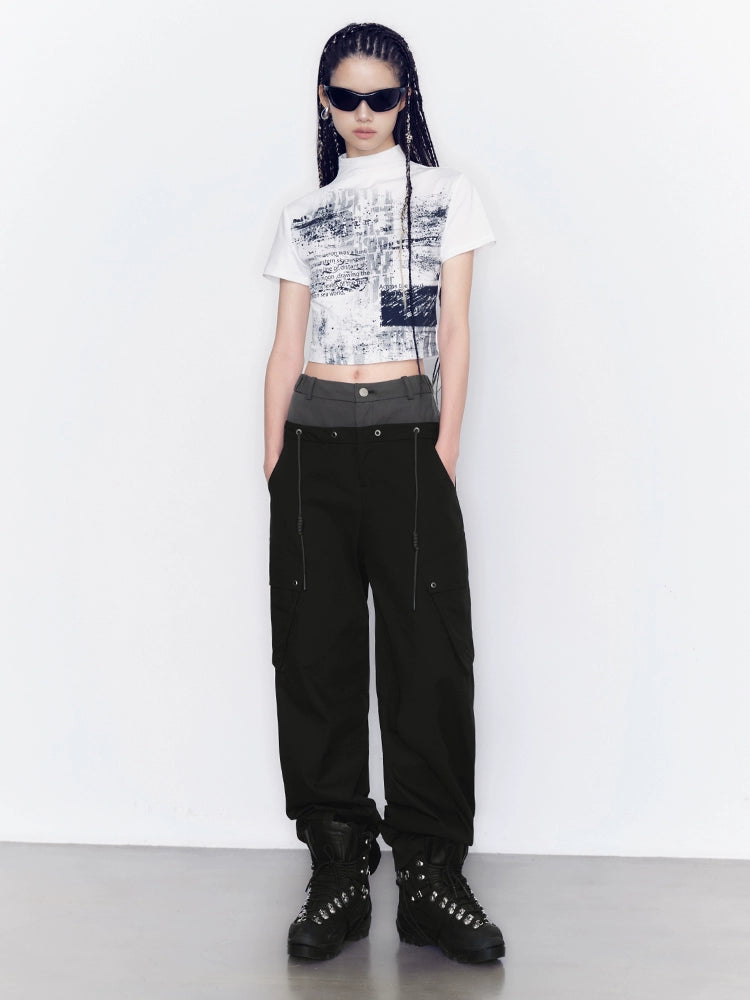 Twill Double Waist Workwear Pants