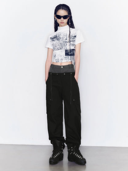 Twill Double Waist Workwear Pants