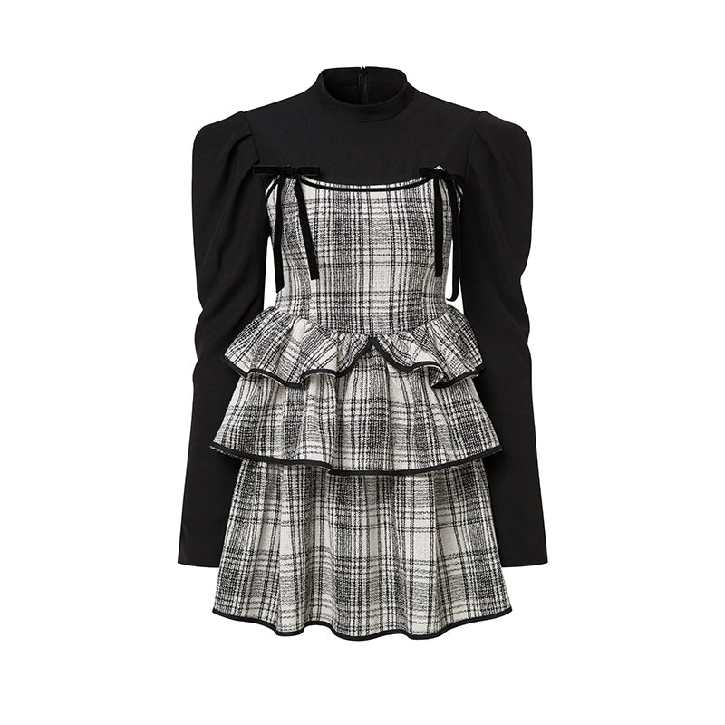 Juniper Plaid - Two-Piece Illusion Dress