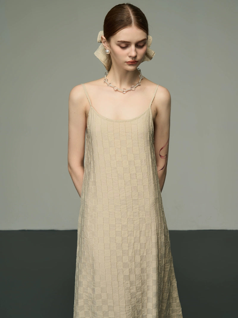 Robe à damier abricot