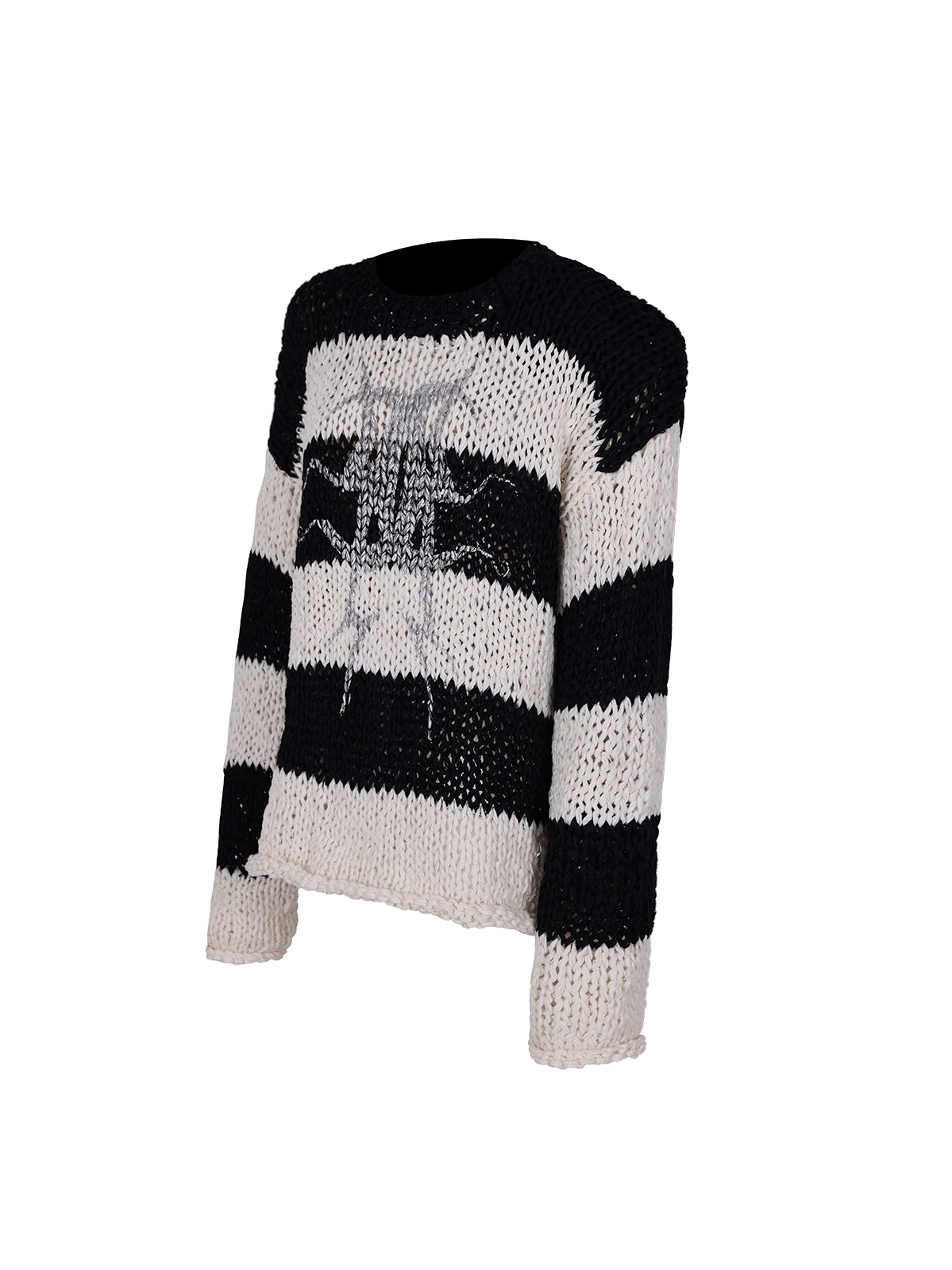 B&W Stripe Shoulder Sweater