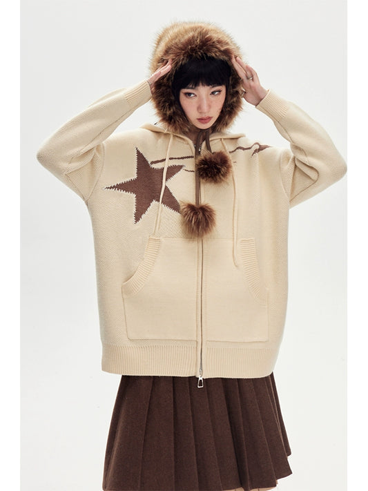 Star Hooded - Retro Hoodie Coat