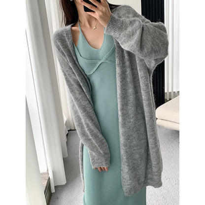 Grey Fashion Loose Cardigan Coat