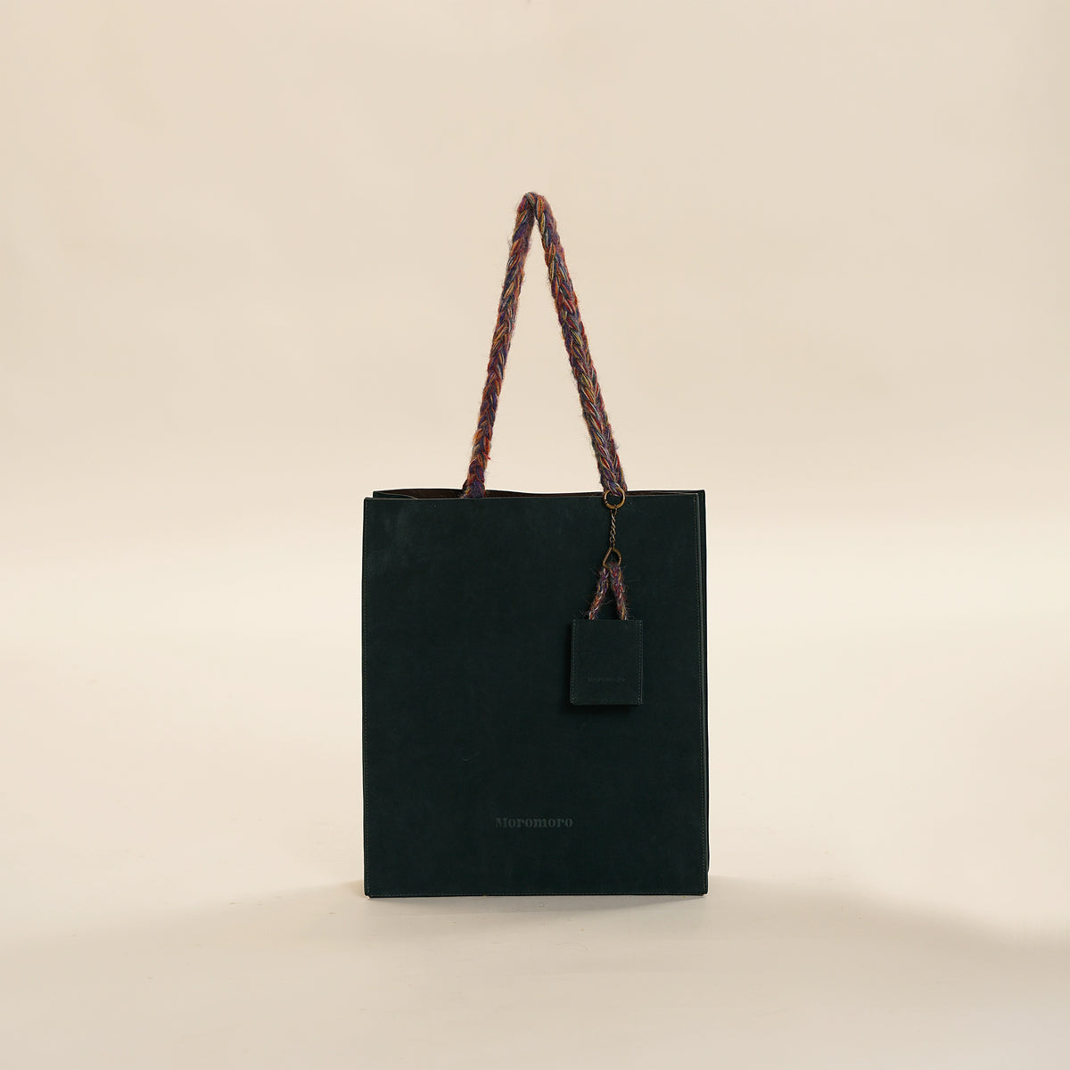 Bolso de compras estampado de ante con cuerda tejida de arcoíris clásico Retro, bolso colgante Original, bolso