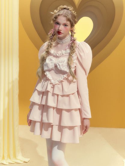 فستان كعكة فيلفيت الوردي