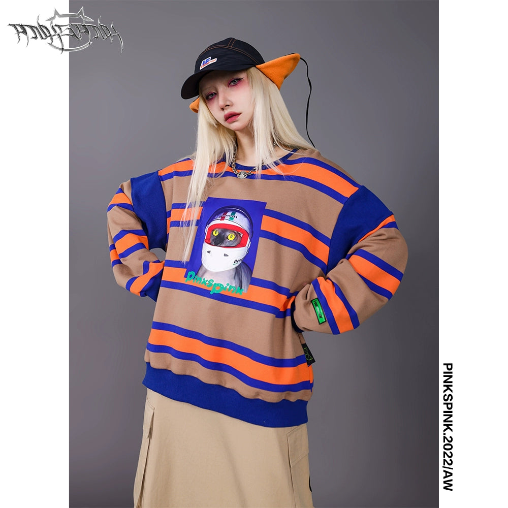 Sphinx Cat Stripe Street Sweater