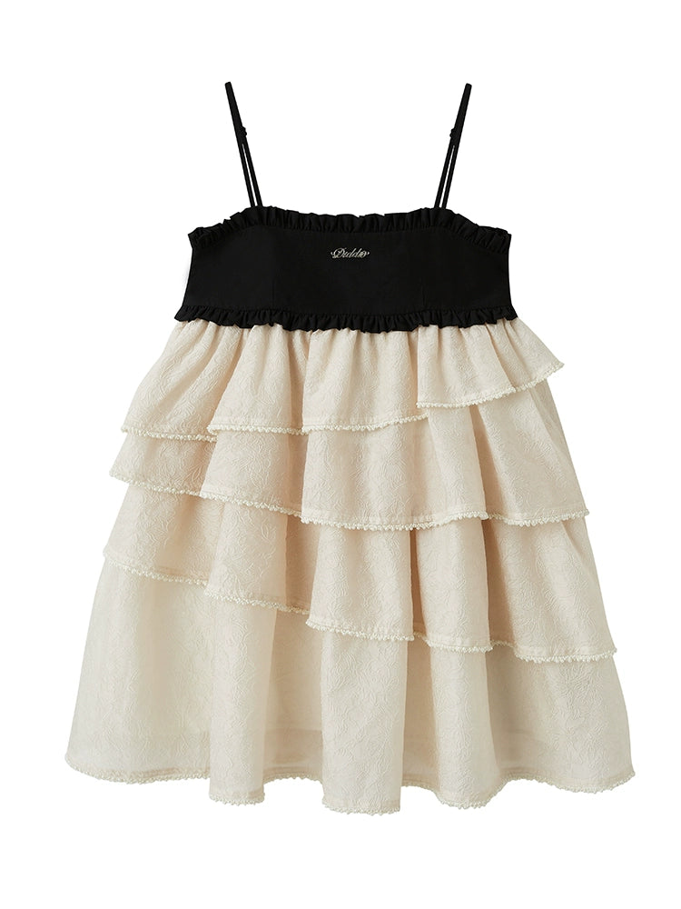 Pearl Suspender - Cake Jacquard Dress