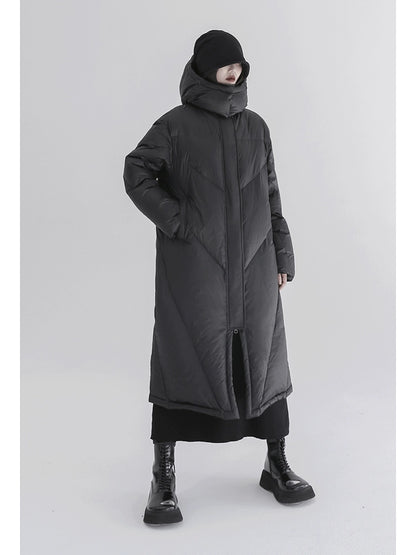 V-Shaped Quilted Down Coat