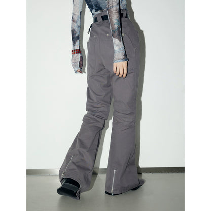 Micro Flared - Pleated Denim Workwear Pants