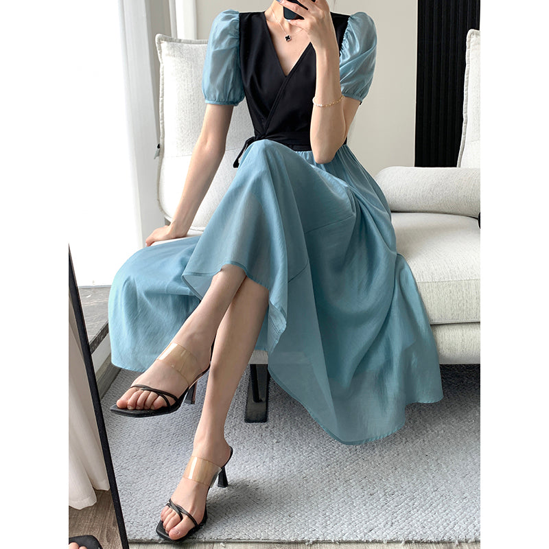 High-End Blue Long Dress