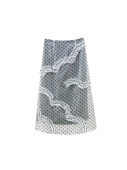 Double Layer Organza Polka Dot Skirt