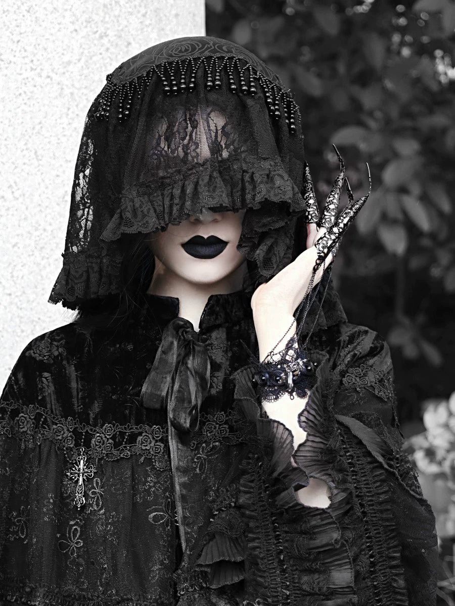 Gothic Mask Lace Headband Set