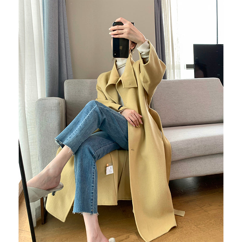 Temperament Mid-Length Wool Coat