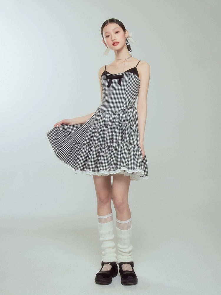 One Shoulder Bow - Vintage Chest Puff Dress