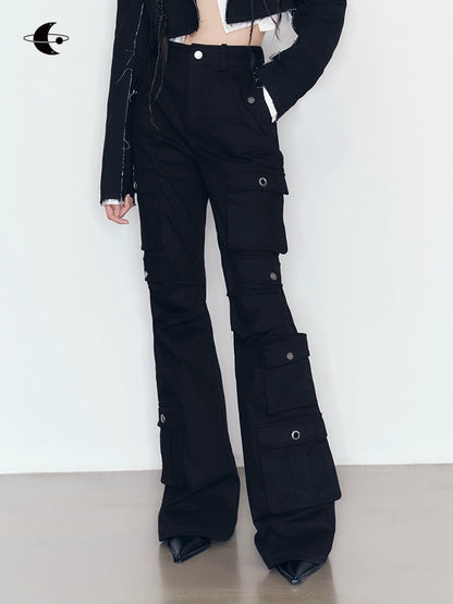 Yuan Black Elastic Casual Pants