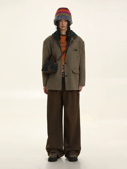 Two-Piece Knitted Hooded Suit
