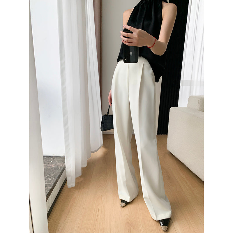 2023 Fall White Wide Pants