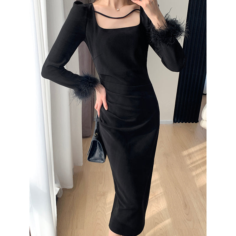 French Long Sleeve Dress