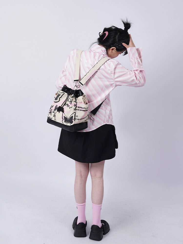 Graffiti Canvas Bucket Bag