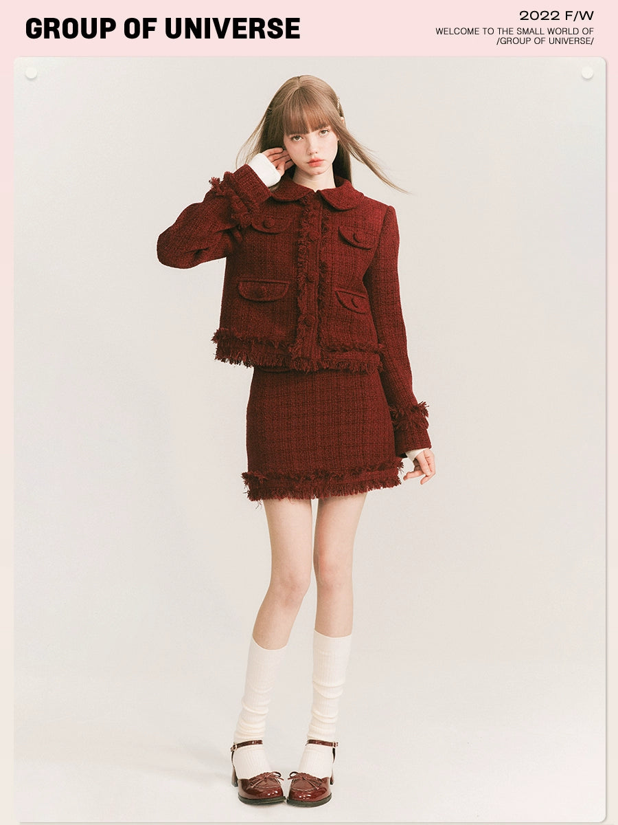 Raspberry Cherry Coat Suit