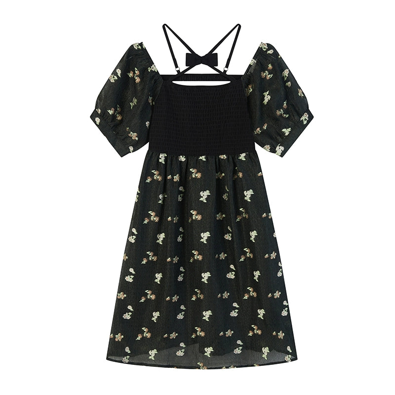 Child's Back Open Jacquard Dress