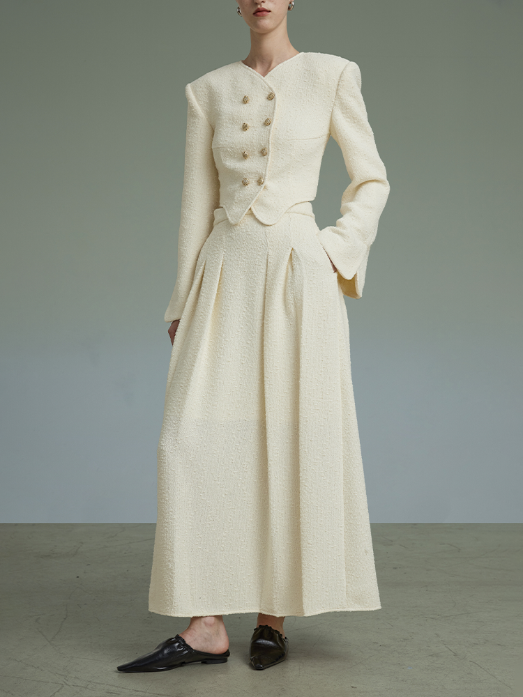 코트 스타일 흰색 향기로운 코트