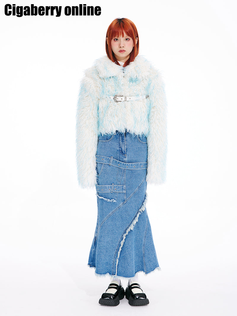 Ice Blue Fur Coat