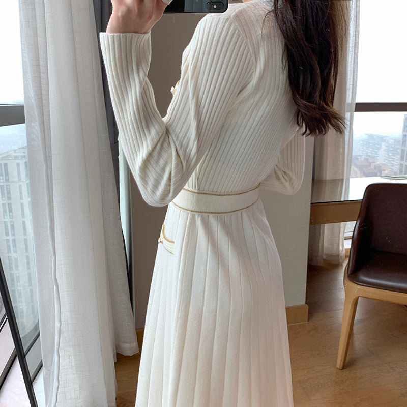 White Dress - Slim Jacquard Skirt