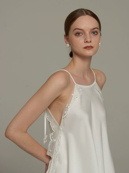 Lace Satin Sling Top