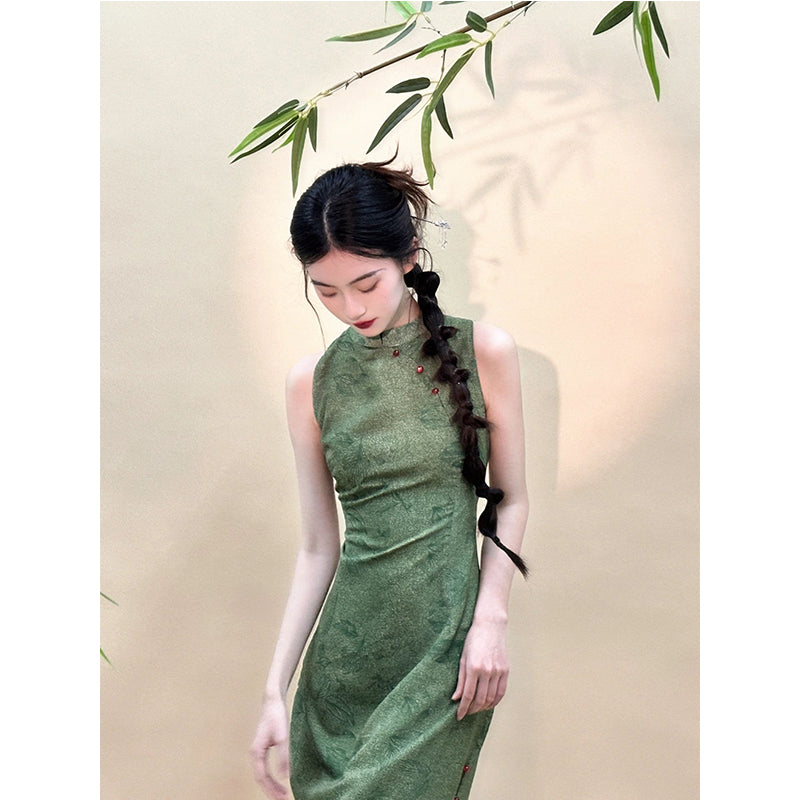 Green Vintage Qipao Dress