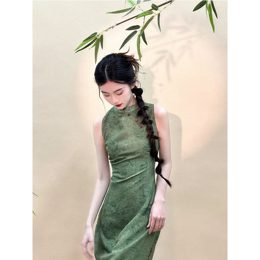 Green Vintage Qipao Dress