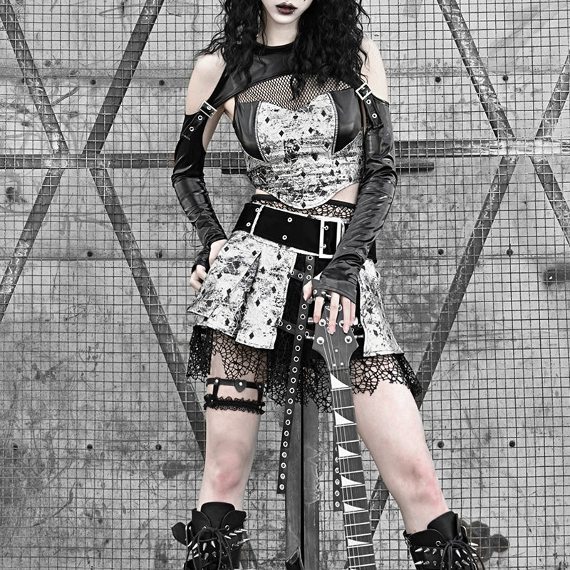 PUNK SPICY GIRL TWO PIECE SET -Unique setup of fashion accessories