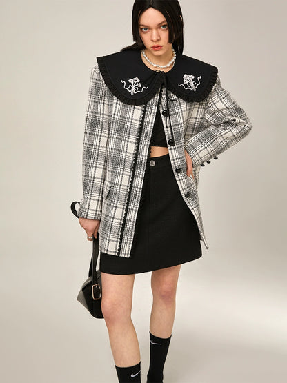 Milk Cool - Detachable Collar Leather Coat