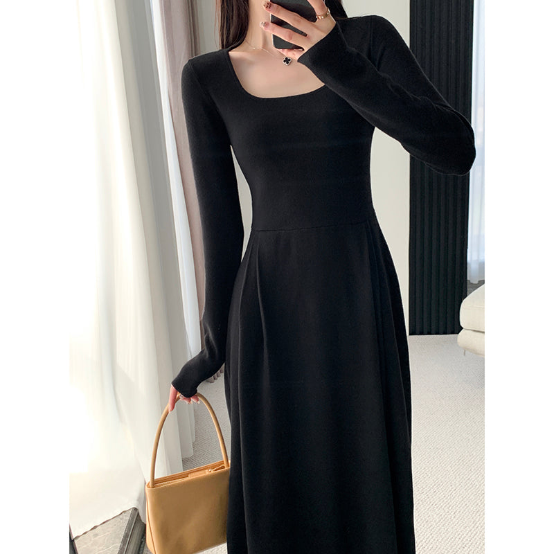 Black Knit Dress - Hepburn Style