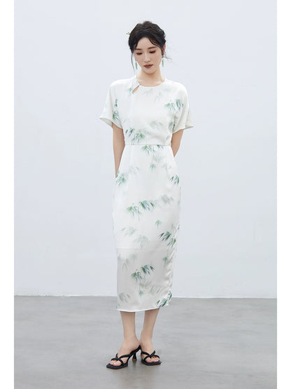 Vestido Cheongsam Bamboo Stream