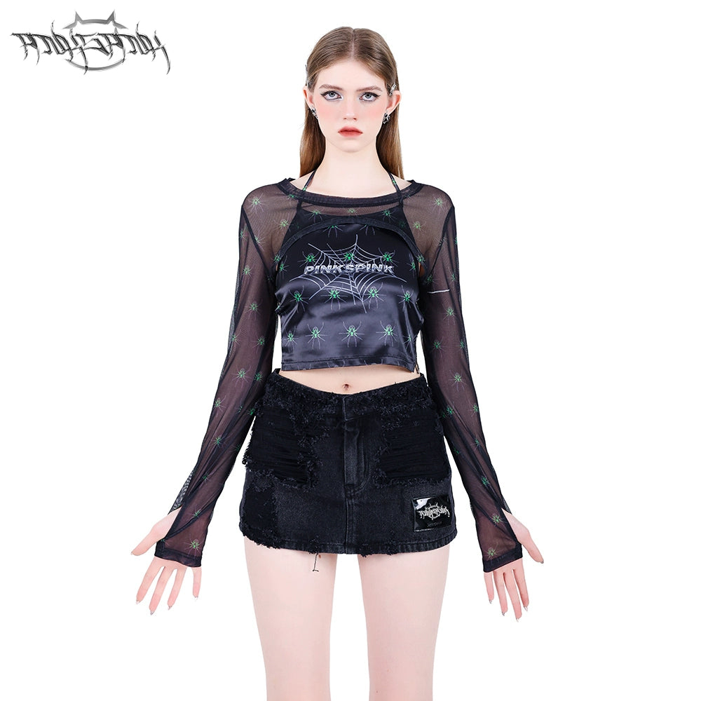 Spider Mesh Y2K Bra Vest