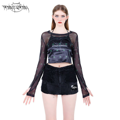 Spider Mesh Y2K Bra Vest