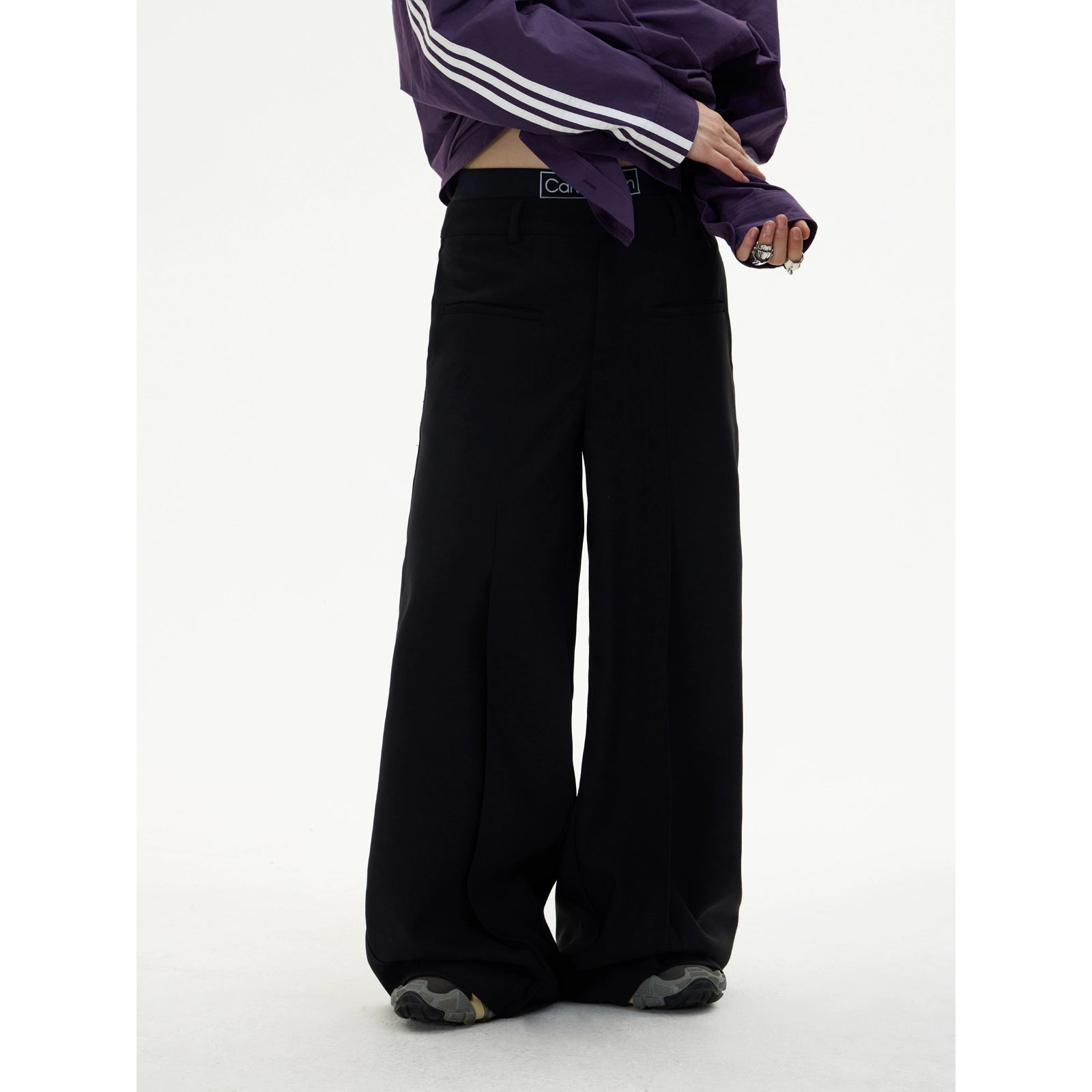 Front Pocket Silhouette - Drape Casual Pants