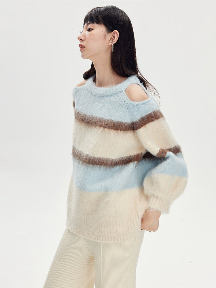 Gentle Stripe - Round Neck Loose Sweater